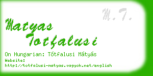matyas totfalusi business card