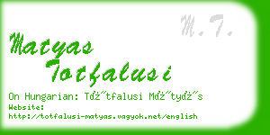 matyas totfalusi business card